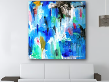 POSEIDON CHEATS - Acrylic on canvas by ICI ET LÀ - view 3